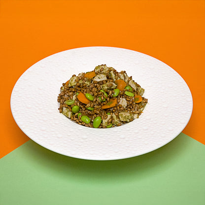 FEEL GOOD, FARRO POLLO AL PESTO E EDAMAME