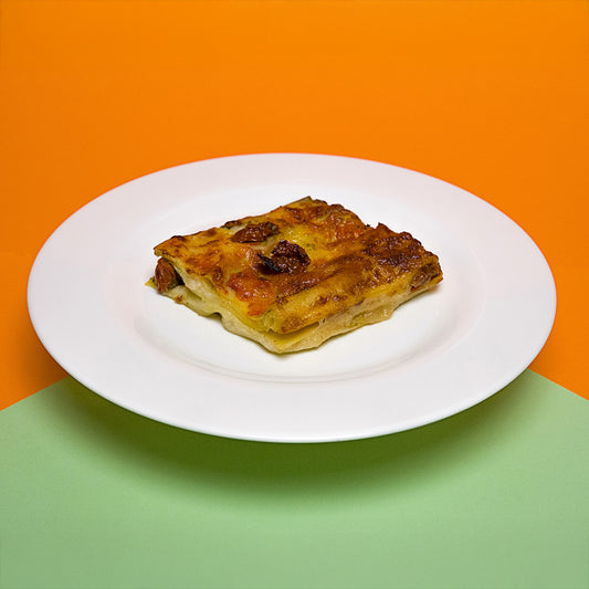 LASAGNE CON BURRATA, PESTO E POMODORINI