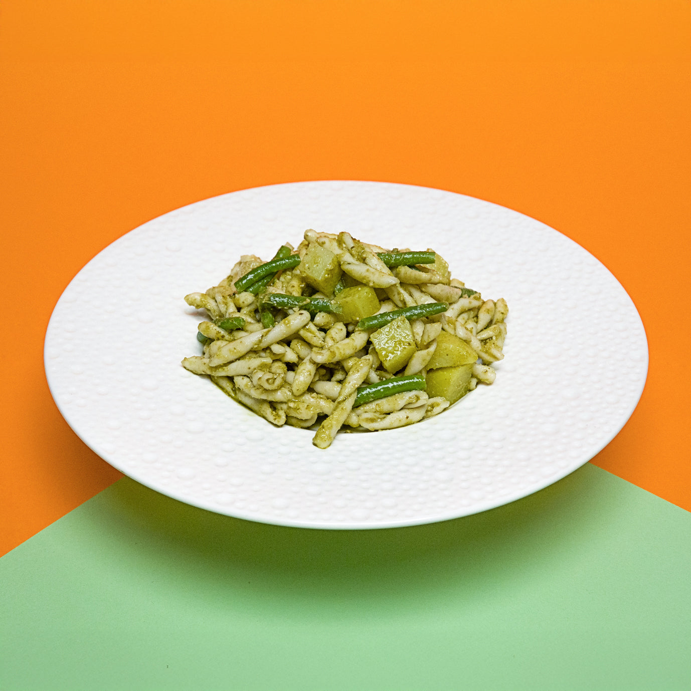 STROZZAPRETI PESTO, PATATE E FAGIOLINI