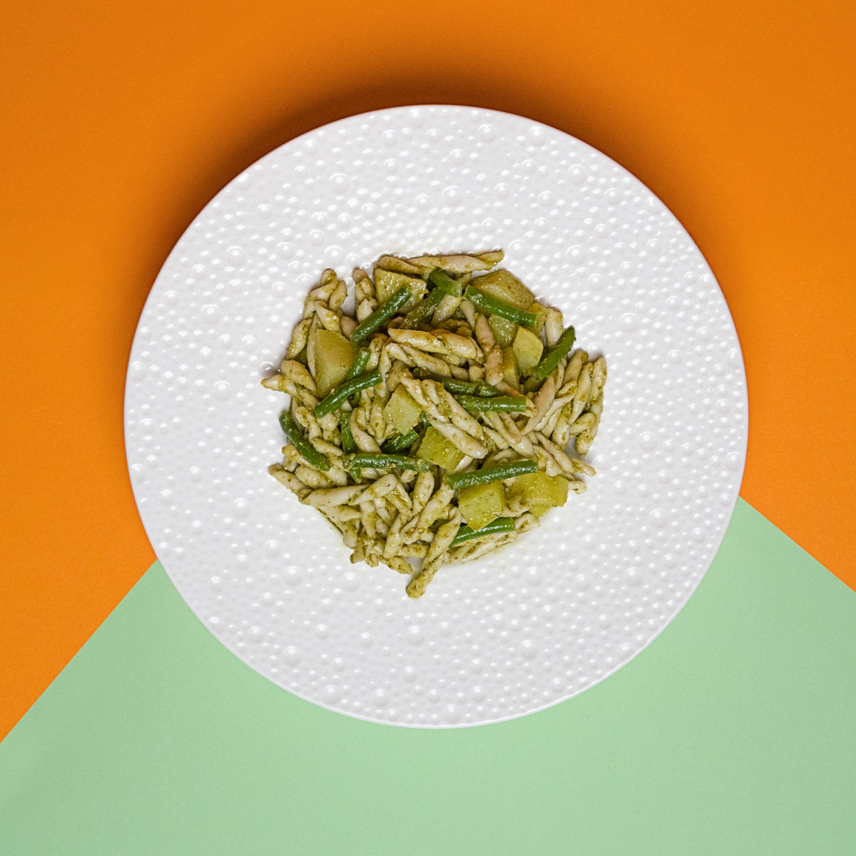 STROZZAPRETI PESTO, PATATE E FAGIOLINI